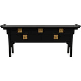 73" Unfinished 5 Drawer Century Vintage Console #08732