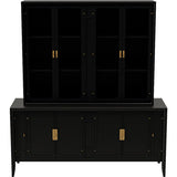 66" Unfinished 8 Door Vintage Hutch #08759