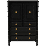 38" Unfinished 2 Door 5 Drawer Vintage Bamboo Style Hutch #08840