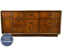 Load image into Gallery viewer, 70&quot; Unfinished 9 Drawer Vintage Dresser #08296
