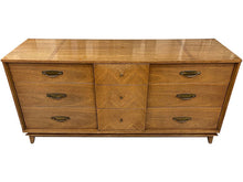 Load image into Gallery viewer, 64&quot; Unfinished 9 Drawer Kent Coffey Vintage Dresser #08315
