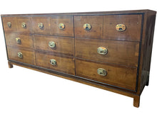 Load image into Gallery viewer, 72&quot; Unfinished 9 Drawer Hickory Manufacture Co Vintage Dresser #08341

