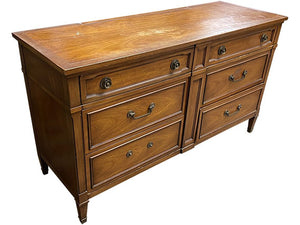 56" Unfinished 6 Drawer Vintage Dresser #08435
