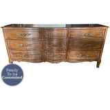 75" Unfinished 9 Drawer Davis Vintage Dresser #08311