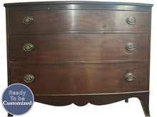 Load image into Gallery viewer, 46&quot; Unfinished 3 Drawer Vintage Dresser #08415

