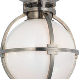 Gracie 10" Captured Globe Flush Mount with White Glass