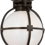 Gracie 10" Captured Globe Flush Mount with White Glass