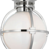 Gracie 10" Captured Globe Flush Mount with White Glass