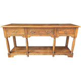 65" Unfinished 3 Drawer Furniture Vintage Console Table #08830