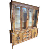 68.5" Unfinished 6 Door 3 Drawer Vintage Bamboo Style Hutch #08841