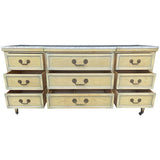74.5" Unfinished 9 Drawer Romweber Vintage Marble Top Dresser #08887