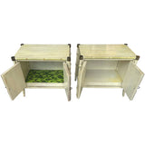 27.5" Unfinished 2 Door Vintage Bamboo Style Side Table Set of 2 #08833