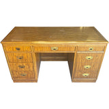 55.25" Unfinished 8 Drawer Vintage Desk #09012