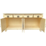 72" Finished Electric Orange 4 Door 4 Drawer Henredon Vintage Buffet #08880