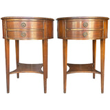 20" Unfinished 2 Drawer Marshall Field And Company Vintage Round Side Table Set of 2 #08909