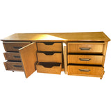 77" Unfinished 2 Door 6 Drawer Vintage Buffet #08837