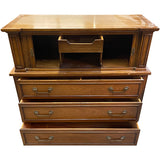 43" Unfinished 3 Drawer 2 Door Vintage Tallboy #08120