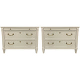 34.75" Finished 2 Drawer Baker Furniture Vintage Side Table Set of 2 #08776