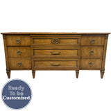 70" Unfinished 9 Drawer Vintage Dresser #08894