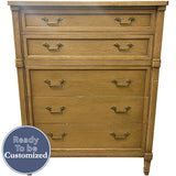 38" Unfinished 5 Drawer Drexel Vintage Tallboy #08931