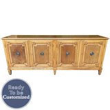 81.5" Unfinished 4 Door Baker Furniture Vintage Buffet #08831