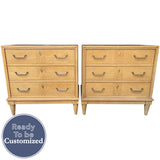 25" Unfinished 3 Drawer American Of Martinsville Vintage Nightstand Set of 2 #08922