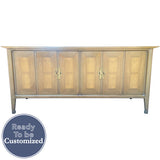 72" Unfinished 4 Door White Fine Furniture Vintage Buffet #08920