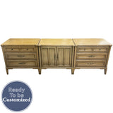 102.25" Unfinished 2 Door 6 Drawer Vintage Buffet #08993