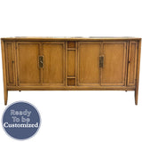 66" Unfinished 4 Door Vintage Marble Top Buffet #08936