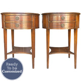20" Unfinished 2 Drawer Marshall Field And Company Vintage Round Side Table Set of 2 #08909