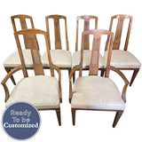 20" Unfinished Vintage Chair Set of 6 + 3 Yards Fabric #08743