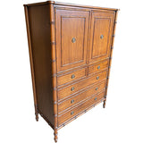 38" Unfinished 2 Door 5 Drawer Vintage Bamboo Style Hutch #08840