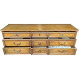 77" Unfinished 9 Drawer Henredon Vintage Dresser #08802