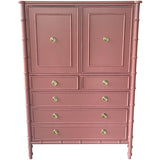 38" Finished 2 Door 5 Drawer Vintage Bamboo Style Dresser #08840