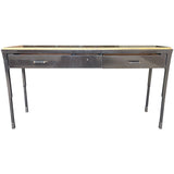 66" Unfinished 3 Drawer Baker Vintage Console Table #08886