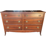 57.5" Unfinished 6 Drawer Vintage Dresser #08908