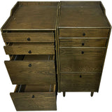 18" Unfinished 4 Drawer Vintage Tallboy Set of 2 #08804
