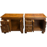 28" Unfinished 3 Drawer 2 Door Thomasville Vintage Nightstand Set of 2 #08999