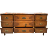 62" Unfinished 9 Drawer Vintage Dresser #08841