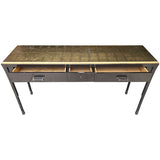 66" Unfinished 3 Drawer Baker Vintage Console Table #08886