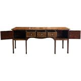 89" Unfinished 3 Drawer 2 Door Vintage Console Table #08998