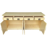 72" Finished Electric Orange 4 Door 4 Drawer Henredon Vintage Buffet #08880
