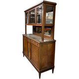 58" Unfinished 2 Door 2 Drawer Vintage Marble Top Hutch #08911