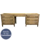 90" Unfinished 7 Drawer Vintage Dresser #08927