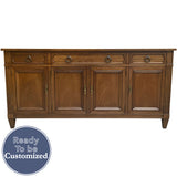66" Unfinished 4 Door 3 Drawer Kindel Vintage Buffet #08816