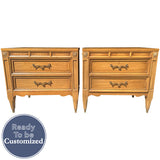 25" Unfinished 2 Drawer American Of Martinsville Vintage Nightstand Set of 2 #08877