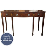 59" Unfinished 3 Drawer Baker Vintage Console Table #08981