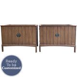 38" Unfinished 2 Door Vintage Open Tops Dresser Set of 2 #08799