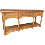 65" Unfinished 3 Drawer Furniture Vintage Console Table #08830