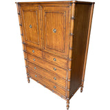 38" Unfinished 2 Door 5 Drawer Vintage Bamboo Style Hutch #08840